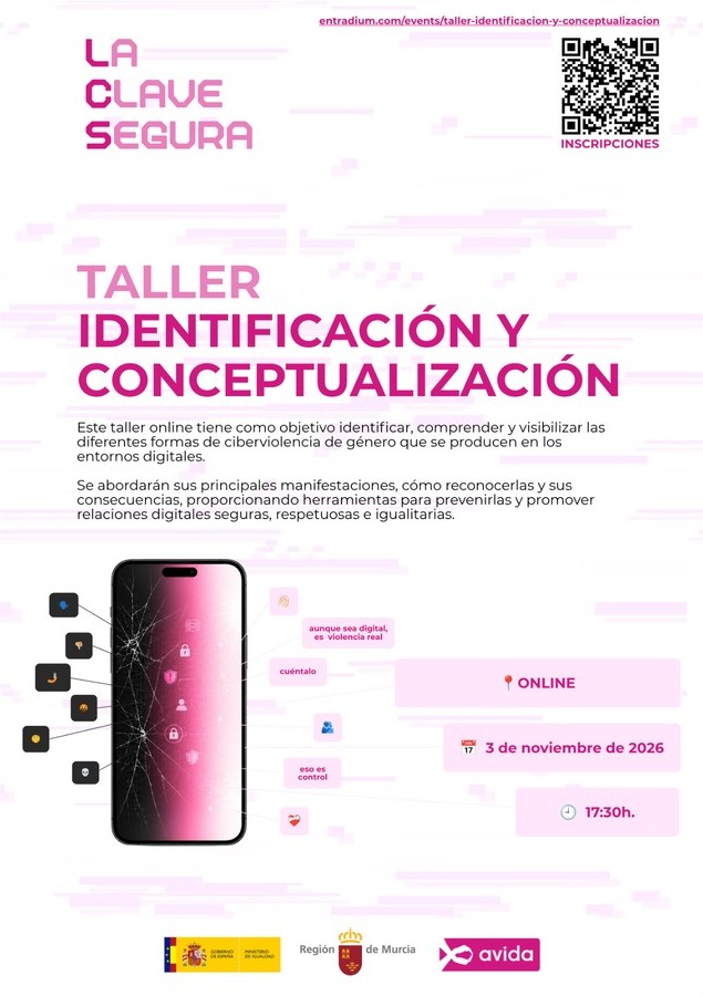 Cartel del taller «Identificación y conceptualización», 3 de noviembre de 2026, 17:30h, online